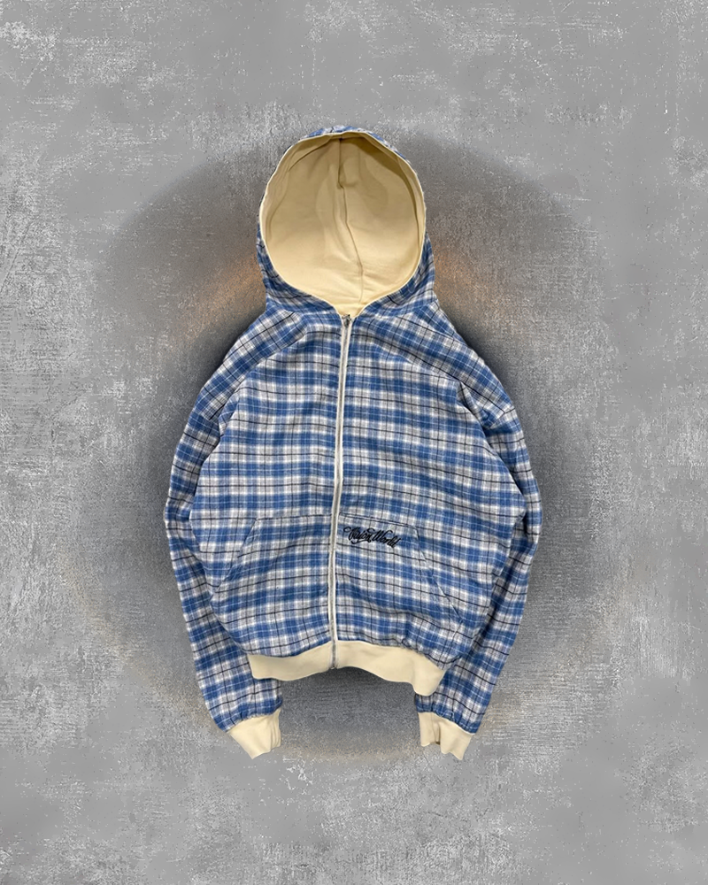 CREAM/BLUE 2-SIDED ZIPPER