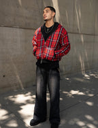 BLACK/RED 2-SIDED ZIPPER