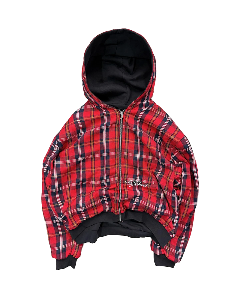 BLACK/RED 2-SIDED ZIPPER