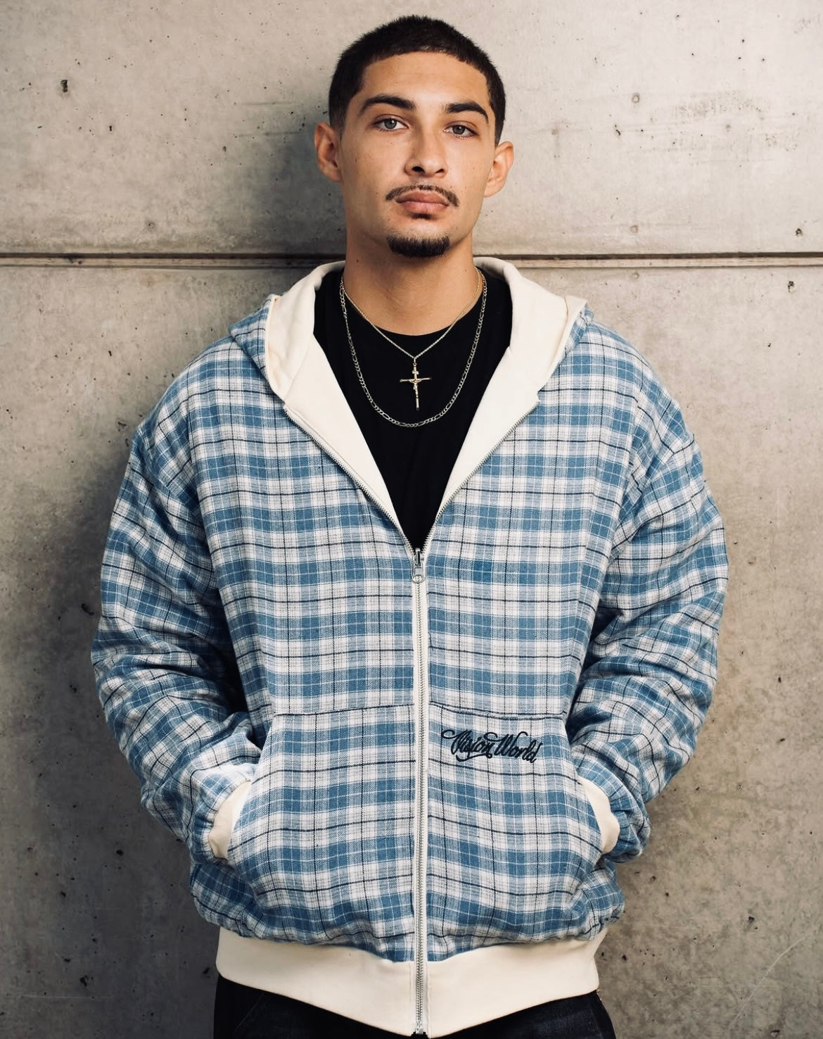 BLUE/CREAM 2-SIDED ZIPPER