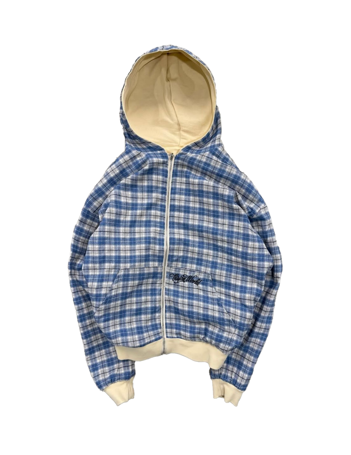 BLUE/CREAM 2-SIDED ZIPPER