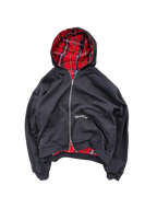 BLACK/RED 2-SIDED ZIPPER