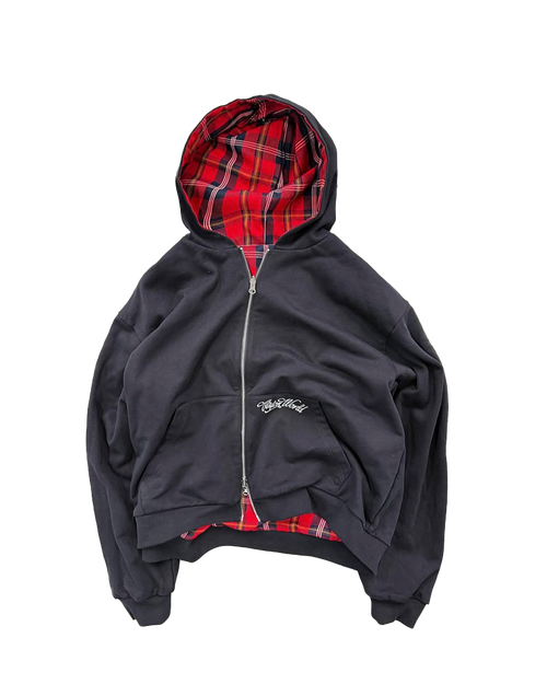 BLACK/RED 2-SIDED ZIPPER